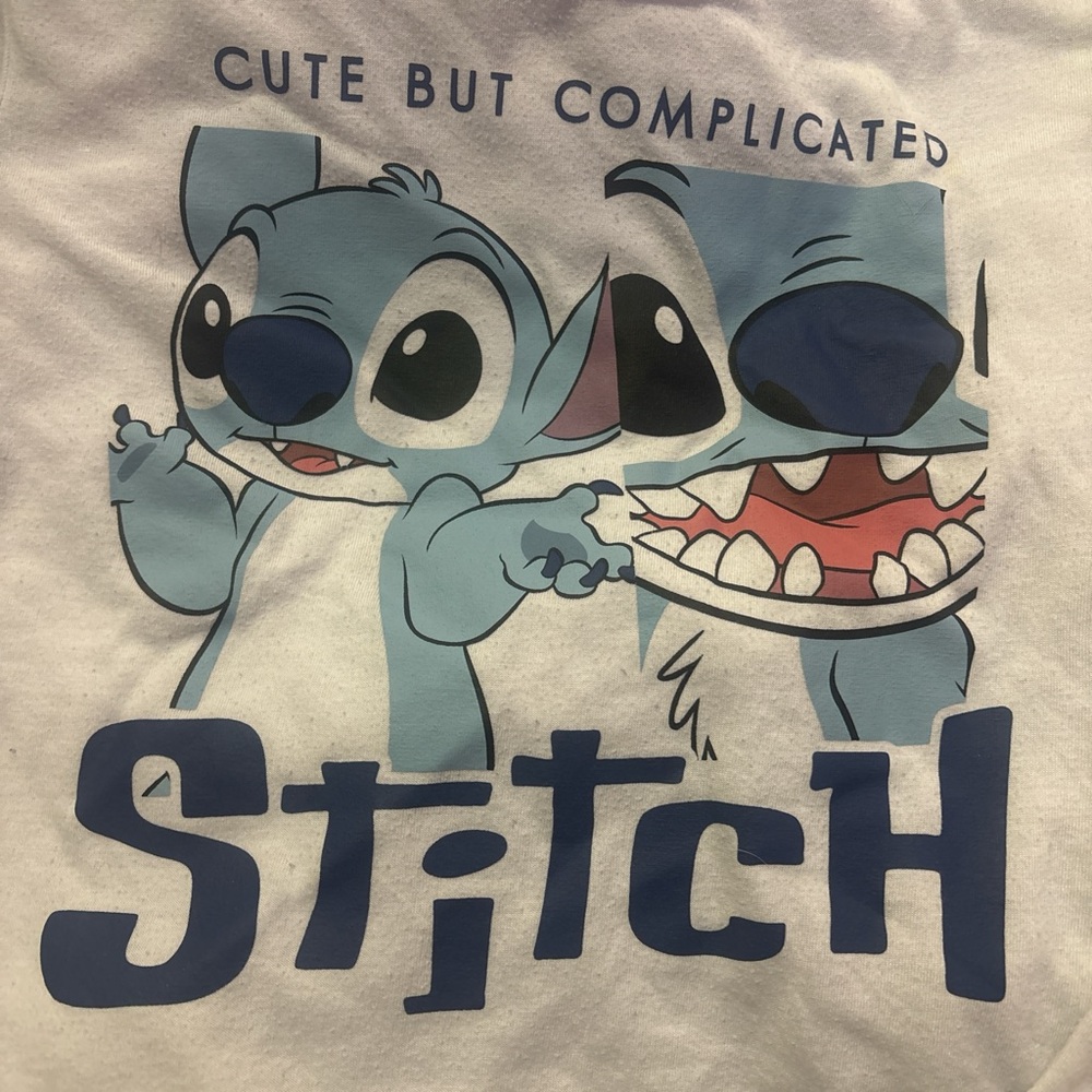 Disney Stitch Womens Shirt - White and Blue